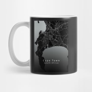 Cape Town South Africa City Map dark Mug